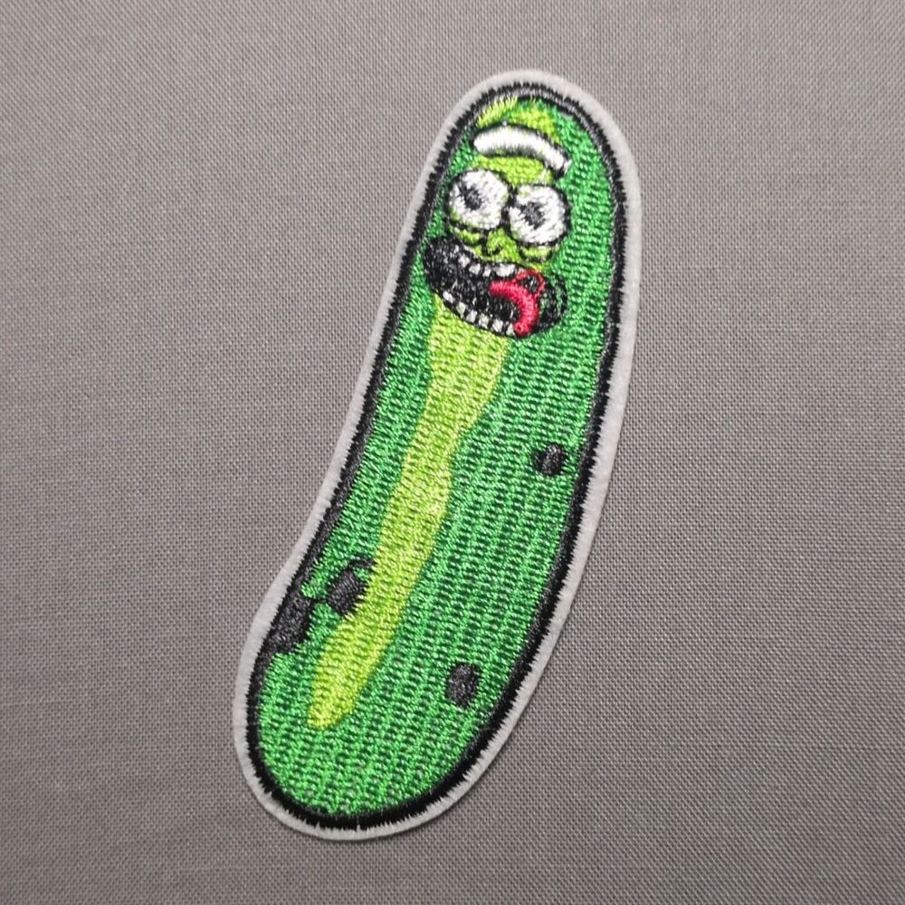 Pickle Rick and Morty Iron On Patch | Embroidered Cartoon Patch